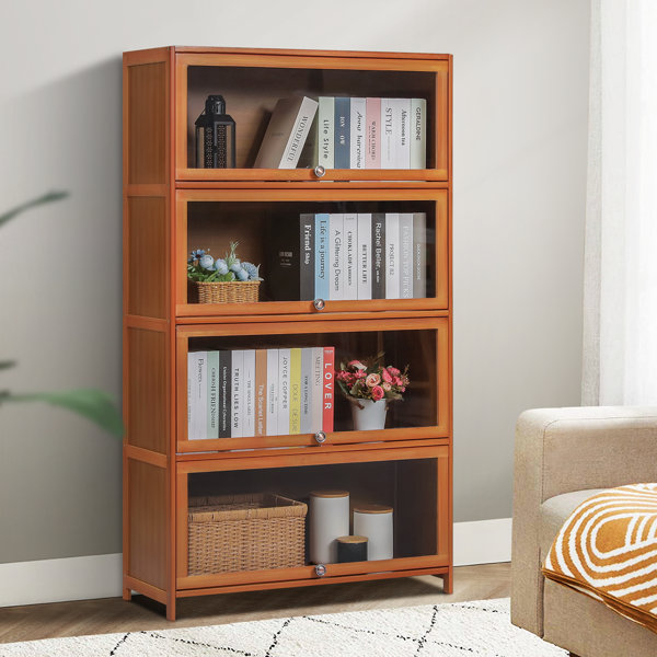 MoNiBloom Bamboo Standard Bookshelf, with Acrylic Transparent Door